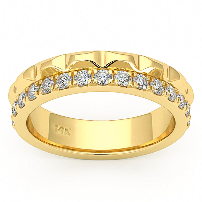 SPECIAL! .49ct G SI 14kt Yellow Gold Diamond Modern Band Ring Size 6.5
