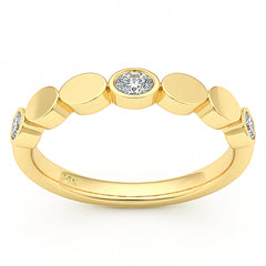 SPECIAL! .24ct G SI 14kt Yellow Gold Diamond Bezel Set Band Ring Size 6.5