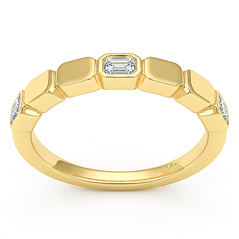 SPECIAL! .36ct G SI 14kt Yellow Gold Diamond Bezel Set Band Ring Size 6.5