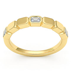 SPECIAL! .36ct G SI 14kt Yellow Gold Diamond Bezel Set Band Ring Size 6.5