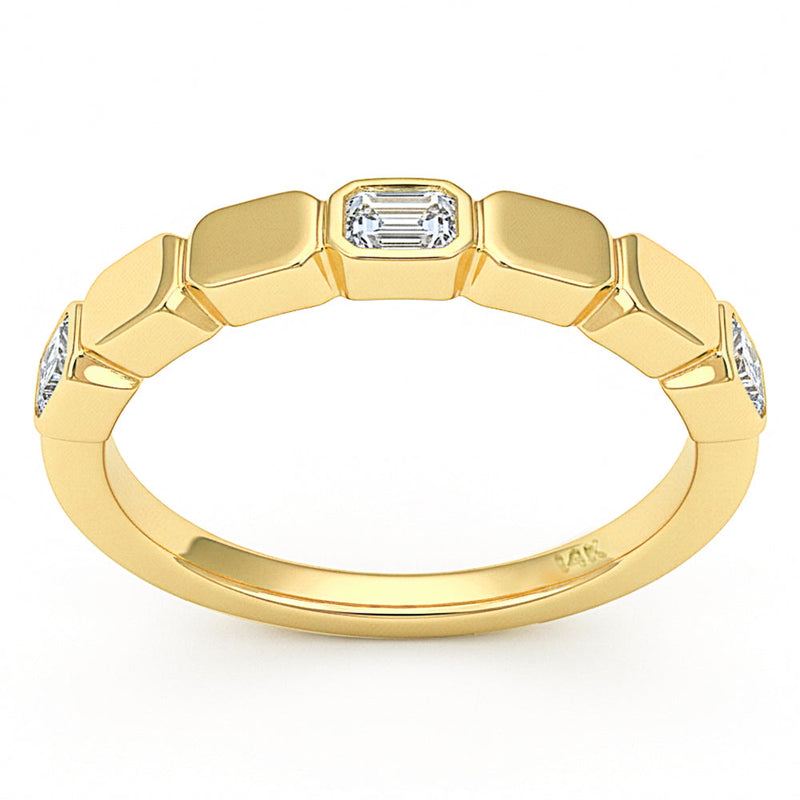 SPECIAL! .36ct G SI 14kt Yellow Gold Diamond Bezel Set Band Ring Size 6.5