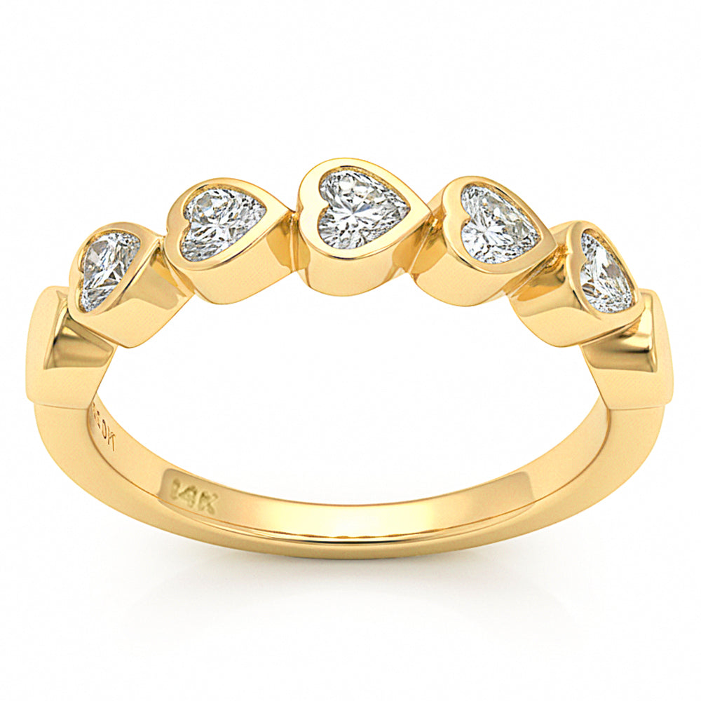 SPECIAL! .50ct G SI 14kt Yellow Gold Diamond Bezel Set Band Ring Size 6.5