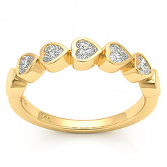 SPECIAL! .50ct G SI 14kt Yellow Gold Diamond Bezel Set Band Ring Size 6.5