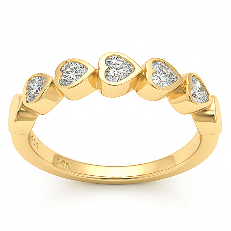 SPECIAL! .50ct G SI 14kt Yellow Gold Diamond Bezel Set Band Ring Size 6.5
