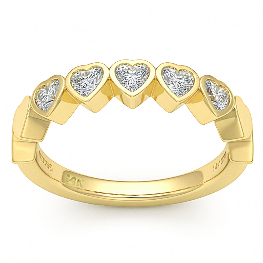 SPECIAL! .48ct G SI 14kt Yellow Gold Diamond Bezel Set Band Ring Size 6.5