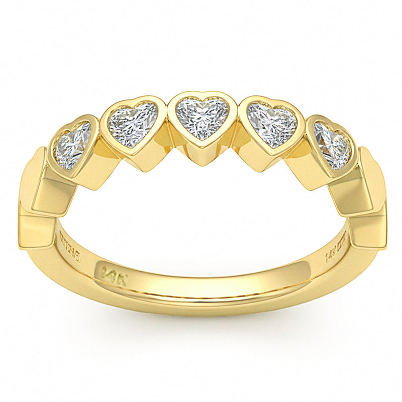 SPECIAL! .48ct G SI 14kt Yellow Gold Diamond Bezel Set Band Ring Size 6.5