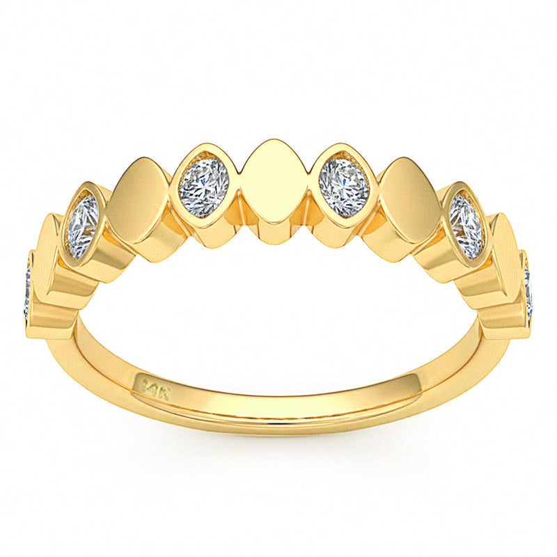 SPECIAL! .43ct G SI 14kt Yellow Gold Diamond Bezel Set Band Ring Size 6.5