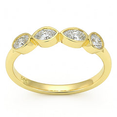 SPECIAL! .46ct G SI 14kt Yellow Gold Diamond Bezel Set Band Ring Size 6.5