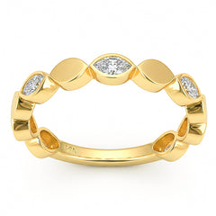 SPECIAL! .37ct G SI 14kt Yellow Gold Diamond Bezel Set Band Ring Size 6.5