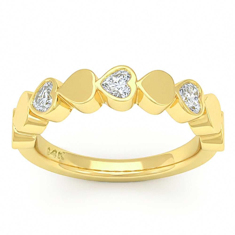 SPECIAL! .37ct G SI 14kt Yellow Gold Diamond Bezel Set Band Ring Size 6.5