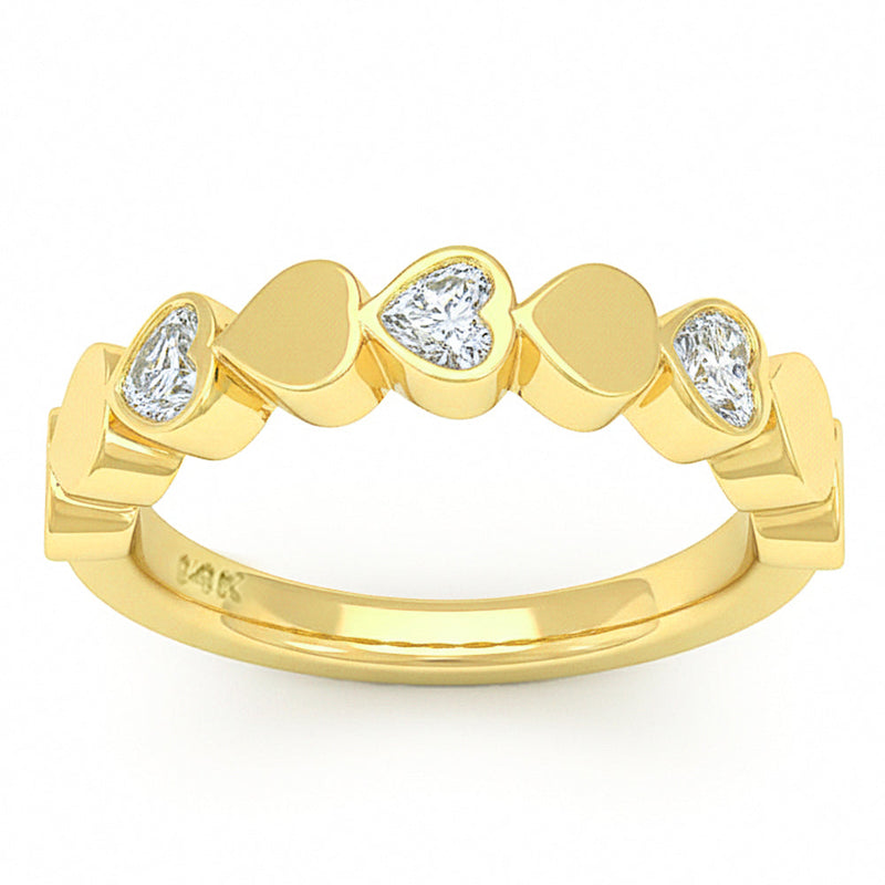 SPECIAL! .37ct G SI 14kt Yellow Gold Diamond Bezel Set Band Ring Size 6.5
