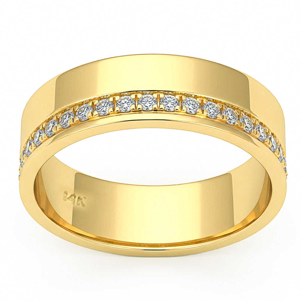 SPECIAL! .25ct G SI 14kt Yellow Gold Diamond Modern Band Ring Size 6.5