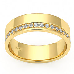 SPECIAL! .25ct G SI 14kt Yellow Gold Diamond Modern Band Ring Size 6.5