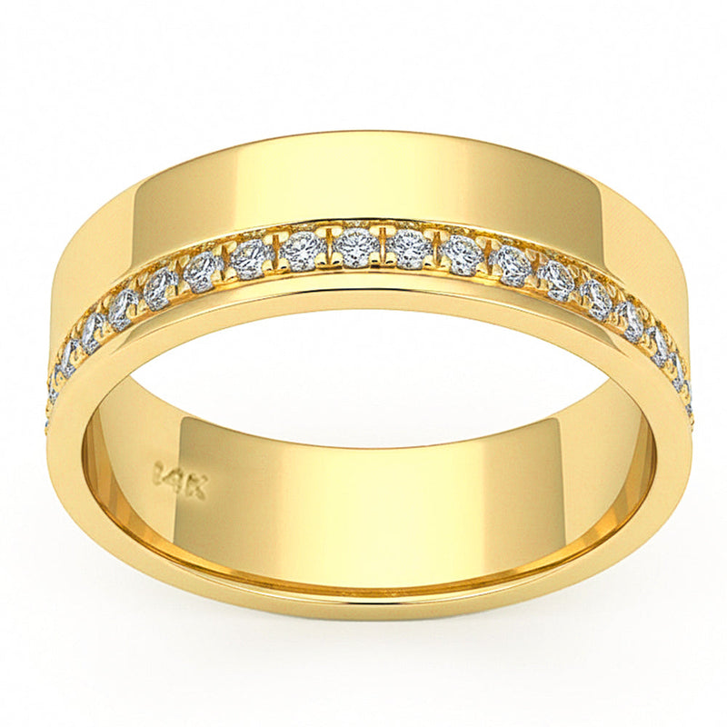 SPECIAL! .25ct G SI 14kt Yellow Gold Diamond Modern Band Ring Size 6.5