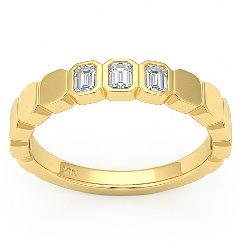 SPECIAL! .31ct G SI 14kt Yellow Gold Diamond Bezel Set Band Ring Size 6.5