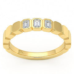 SPECIAL! .31ct G SI 14kt Yellow Gold Diamond Bezel Set Band Ring Size 6.5