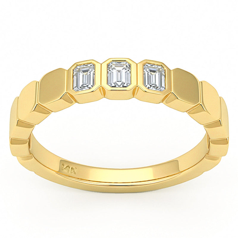 SPECIAL! .31ct G SI 14kt Yellow Gold Diamond Bezel Set Band Ring Size 6.5