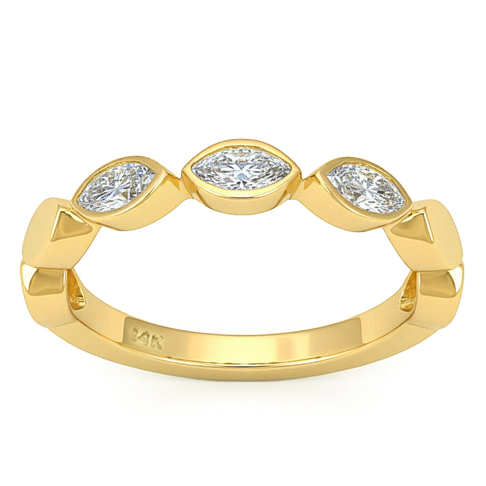 SPECIAL! .35ct G SI 14kt Yellow Gold Diamond Bezel Set Band Ring Size 6.5
