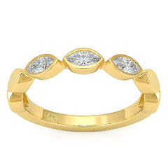 SPECIAL! .35ct G SI 14kt Yellow Gold Diamond Bezel Set Band Ring Size 6.5