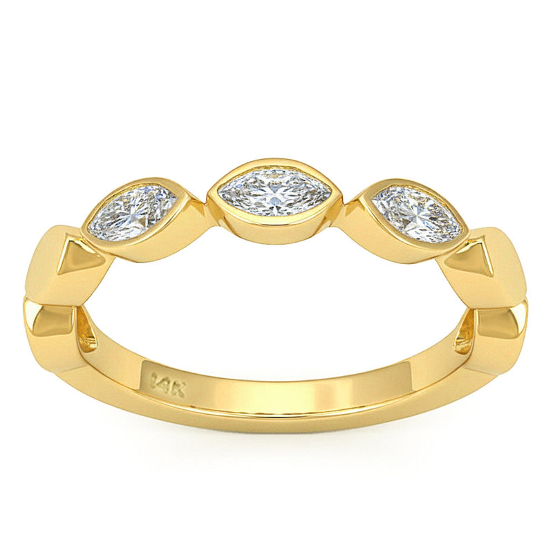 SPECIAL! .35ct G SI 14kt Yellow Gold Diamond Bezel Set Band Ring Size 6.5