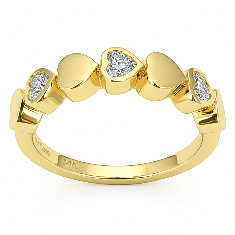 SPECIAL! .41ct G SI 14kt Yellow Gold Diamond Bezel Set Band Ring Size 6.5