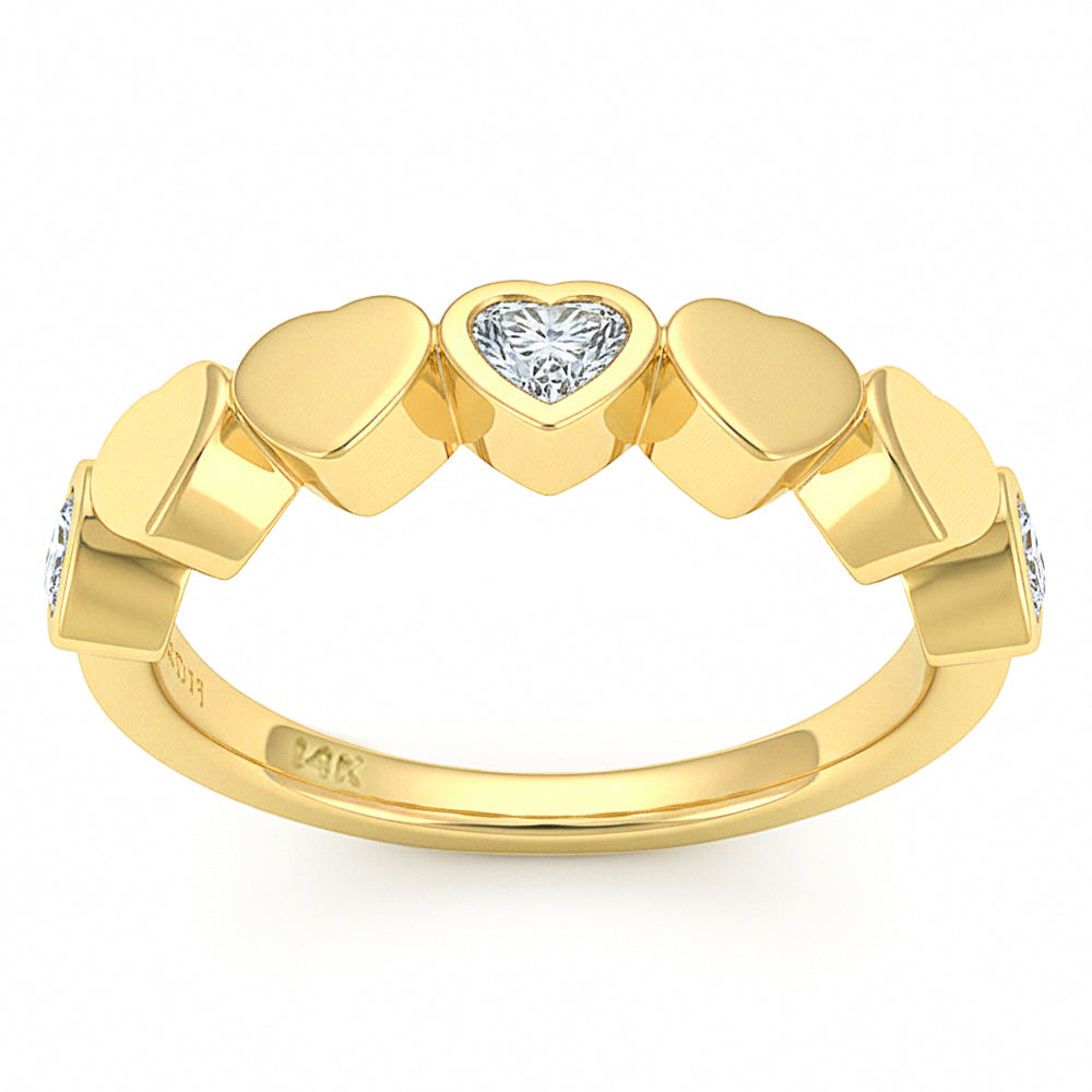 SPECIAL! .42ct G SI 14kt Yellow Gold Diamond Bezel Set Band Ring Size 6.5