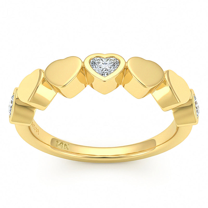 SPECIAL! .42ct G SI 14kt Yellow Gold Diamond Bezel Set Band Ring Size 6.5