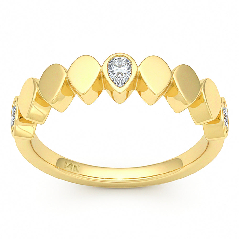 SPECIAL! .3ct G SI 14kt Yellow Gold Diamond Bezel Set Band Ring Size 6.5