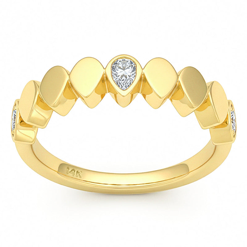SPECIAL! .3ct G SI 14kt Yellow Gold Diamond Bezel Set Band Ring Size 6.5