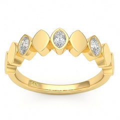 SPECIAL! .32ct G SI 14kt Yellow Gold Diamond Bezel Set Band Ring Size 6.5
