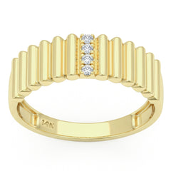 SPECIAL!  .06ct G SI 14kt Yellow Gold Fluted Diamond Band Ring Size 6.5