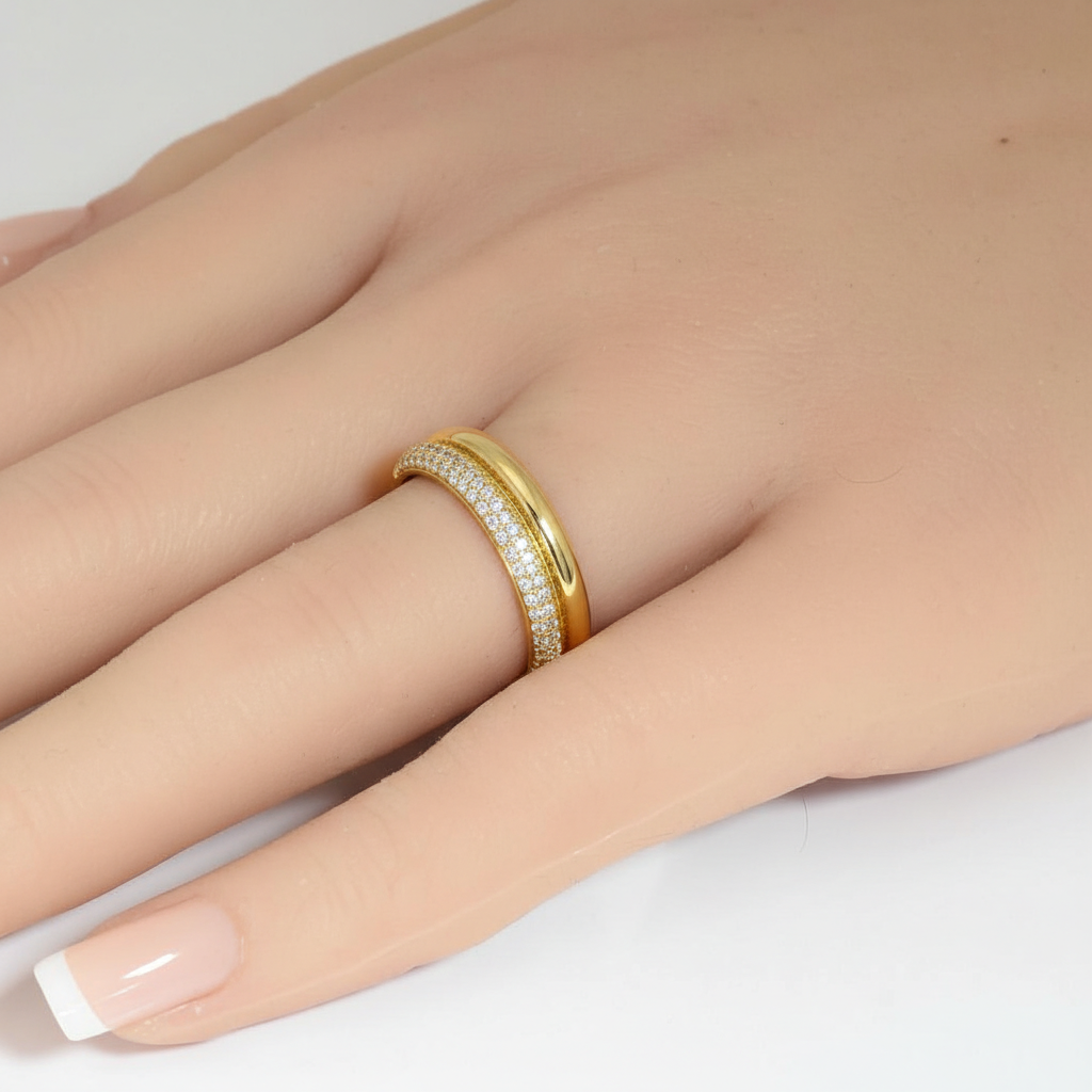 SPECIAL! .30ct G SI 14kt Yellow Gold Diamond Double Band Ring Size 6.5