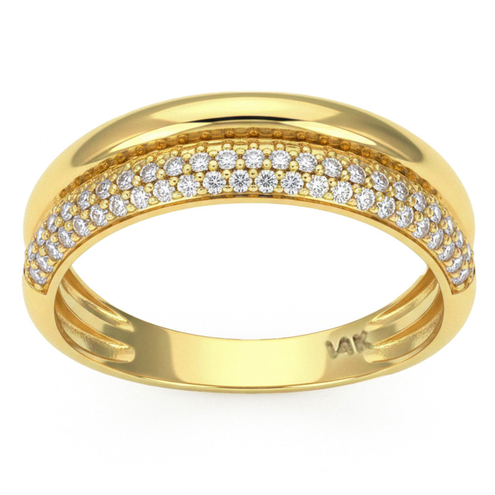SPECIAL! .30ct G SI 14kt Yellow Gold Diamond Double Band Ring Size 6.5