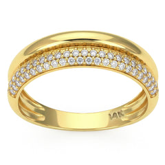 SPECIAL! .30ct G SI 14kt Yellow Gold Diamond Double Band Ring Size 6.5