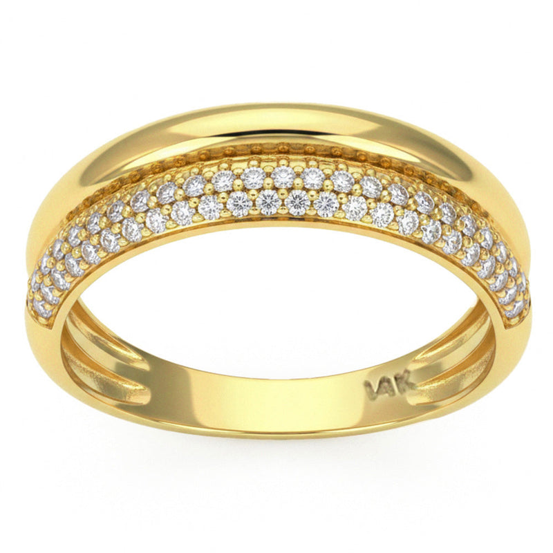 SPECIAL! .30ct G SI 14kt Yellow Gold Diamond Double Band Ring Size 6.5