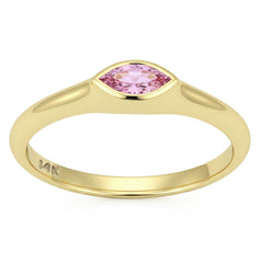 SPECIAL! .28ct G SI 14kt Yellow Gold Pink Sapphire Gemstone Bezel Set Ring Size 6.5