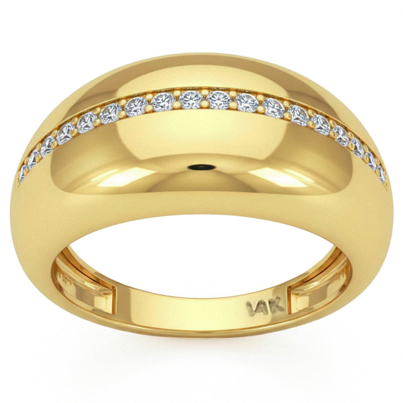 SPECIAL! .31ct G SI 14kt Yellow Gold Diamond Dome Shaped Band Ring Size 6.5