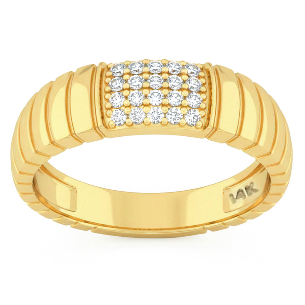 SPECIAL! .18ct G SI 14kt Yellow Gold Round Diamond Band Ring Size 6.5