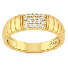 SPECIAL! .18ct G SI 14kt Yellow Gold Round Diamond Band Ring Size 6.5