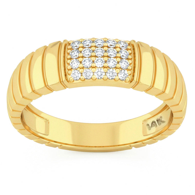 SPECIAL! .18ct G SI 14kt Yellow Gold Round Diamond Band Ring Size 6.5