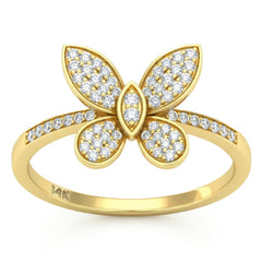 SPECIAL! .30ct G SI 14kt Yellow Gold Diamond Butterfly Ring Size 6.5