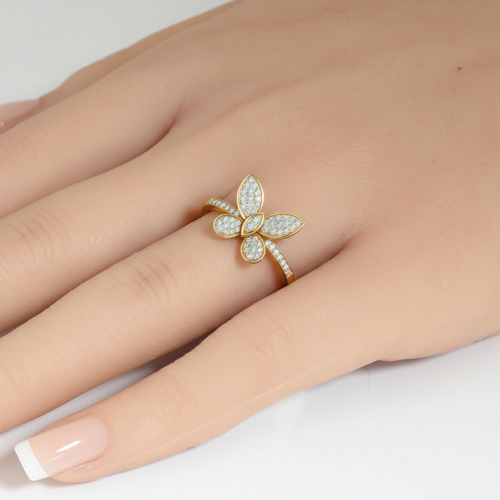 SPECIAL! .30ct G SI 14kt Yellow Gold Diamond Butterfly Ring Size 6.5