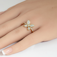 SPECIAL! .30ct G SI 14kt Yellow Gold Diamond Butterfly Ring Size 6.5