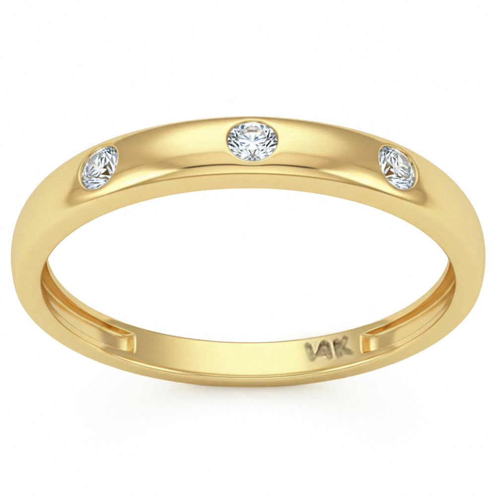 SPECIAL! .13ct G SI 14kt Yellow Gold Diamond Bezel Set Band Ring Size 6.5
