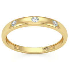 SPECIAL! .13ct G SI 14kt Yellow Gold Diamond Bezel Set Band Ring Size 6.5