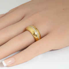 SPECIAL! .22ct G SI 14kt Yellow Gold Diamond Dome Shaped Band Ring Size 6.5