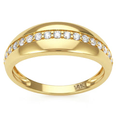 SPECIAL! .22ct G SI 14kt Yellow Gold Diamond Dome Shaped Band Ring Size 6.5