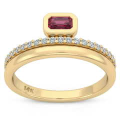 SPECIAL! .49ct G SI 14kt Yellow Gold Diamond & Ruby Gemstone Ring Size 6.5