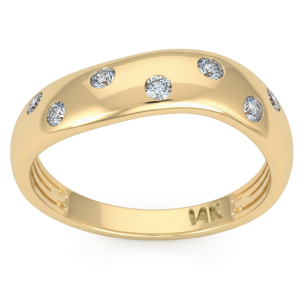 SPECIAL! .19ct G SI 14kt Yellow Gold Diamond Bezel Set Band Ring Size 6.5