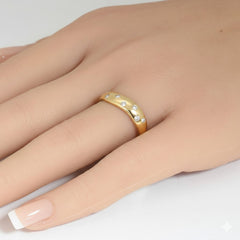 SPECIAL! .19ct G SI 14kt Yellow Gold Diamond Bezel Set Band Ring Size 6.5
